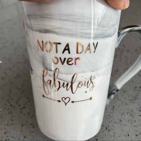 Not a Day Over Fabulous Ceramic Marble Gold Mug - Picture 3 of 10
